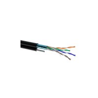 Кабель мережевий OK-Net FTP 500м cat.5e зовнішній з тросом 7*0,5 (F/UTP-cat.5e) (КППЭт-ВП (100) 4*2*0,51 / 500)