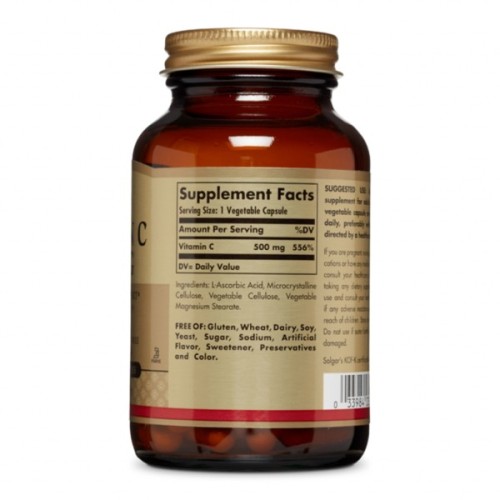 Вітамін Solgar Вітамін C, 500 мг, Vitamin C, 500 mg, 100 вегетаріанських ка (SOL-03260)