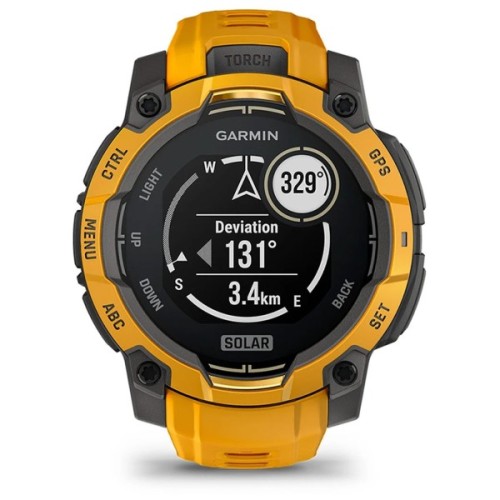 Смарт-годинник Garmin Instinct 3, 45mm, Solar, Sunburst with Sunburst/Gray Accents, GPS смарт-годинник (010-02934-02)