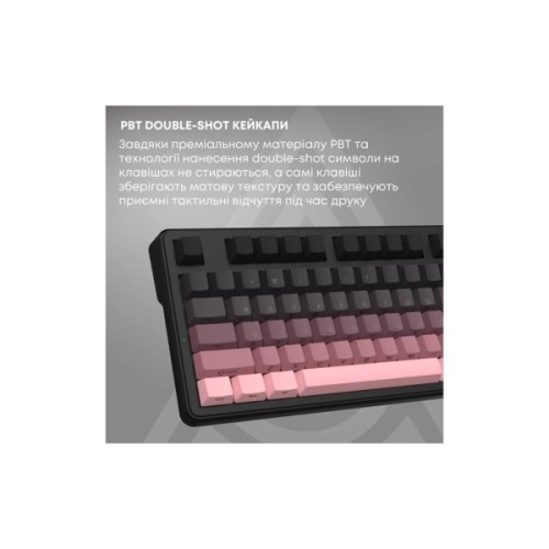 Клавіатура Ajazz MK87 Pitaya RGB Wireless/Bluetooth/USB UA Black/Pink (MK87-P-S-P)
