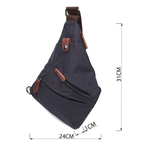 Сумка Vintage Через плече для чоловіків з текстилю Чорна (22196)