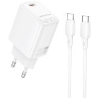 Зарядний пристрій BOROFONE BN26 Fuente USB-C PD20W + cable USB-C to USB-C White (6941991120251)