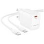 Зарядний пристрій BOROFONE BN26 Fuente USB-C PD20W + cable USB-C to USB-C White (6941991120251)