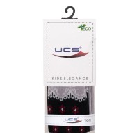 Колготки дитячі UCS Socks з квіточками (M0C0301-2289-86G-black)