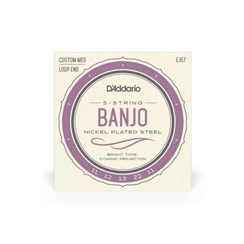 Струни для гітари D'Addario Banjo Nickel Plated Steel Custom Medium (11-22) (EJ57)