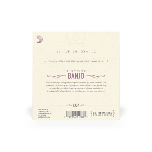 Струни для гітари D'Addario Banjo Nickel Plated Steel Custom Medium (11-22) (EJ57)