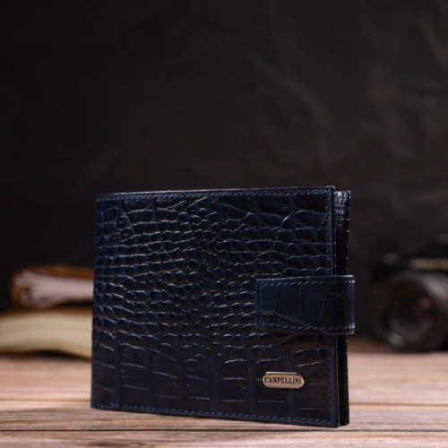 Портмоне Canpellini З натуральної шкіри Синє (21883)