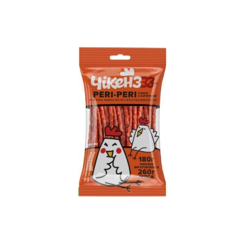 Мʼясні снеки Чікенzzz Кабаноси Peri-Peri з м'яса птиці 180 г (4820247143171)