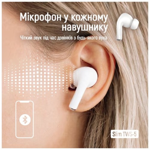 Навушники ColorWay Slim TWS-5 Earbuds White (CW-TWS5WT)