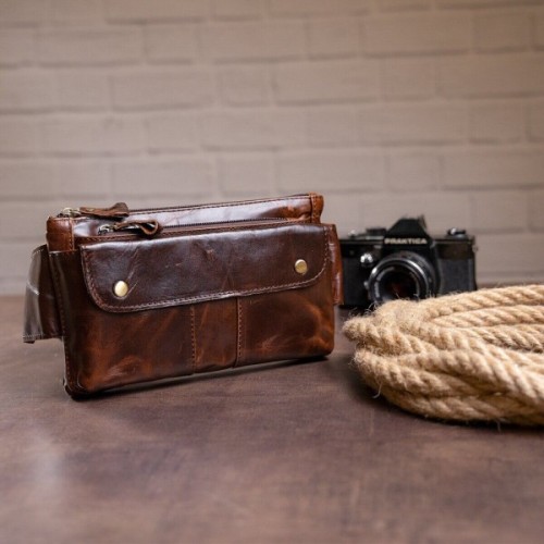 Сумка Vintage Поясна чоловіча Коричнева (14815)