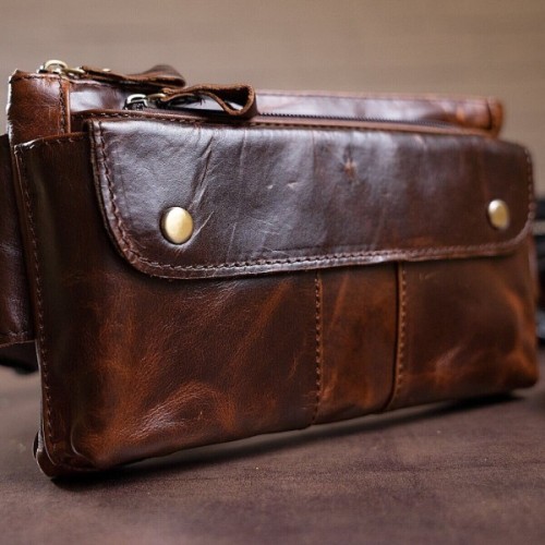Сумка Vintage Поясна чоловіча Коричнева (14815)