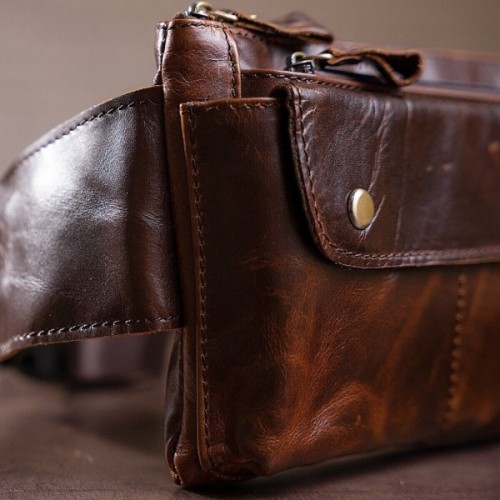 Сумка Vintage Поясна чоловіча Коричнева (14815)