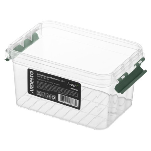 Харчовий контейнер Ardesto Fresh 1.2л, пластик, прямокутна, зелений (AR1304G)