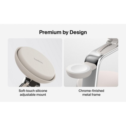 Зарядний пристрій Belkin UltraCharge Pro Wireless 3-in-1 25W sand (WIZ040KQSD)