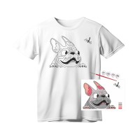 Набір для творчості Rosa футболка-розмальовка, Мопс, бавовна 100, розмір S (4823098542087)