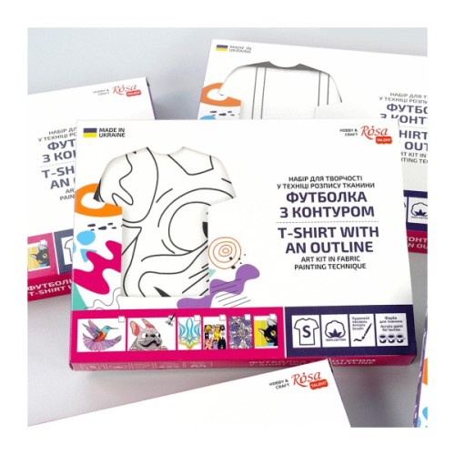 Набір для творчості Rosa футболка-розмальовка, Мопс, бавовна 100, розмір S (4823098542087)