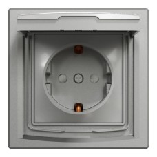 Розетка Schneider Electric ASFORA з кришкою IP44, алюміній (EPH3100361)