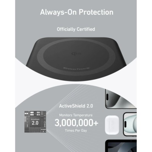 Батарея універсальна Anker 10000mAh MagGo Qi2/15W + USB-C PD 27W Black (A1654G11)