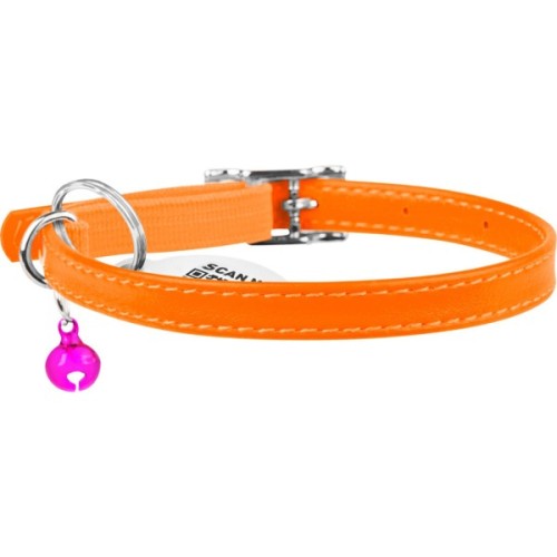 Нашийник для тварин WAUDOG Glamour з QR паспортом Д 17-20 см помаранчевий (32754)