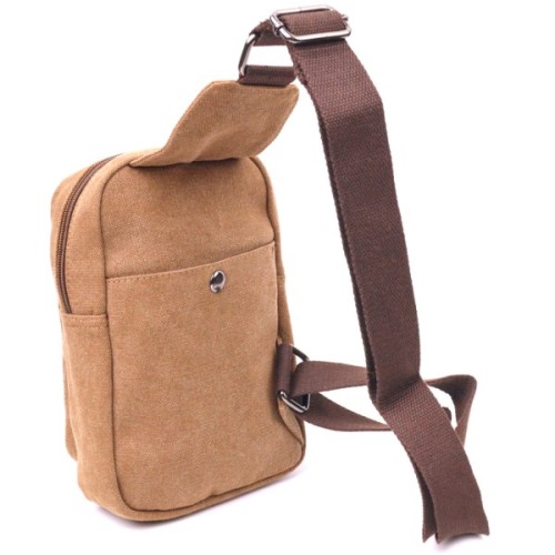 Сумка Vintage Чоловіча через плече текстильна Коричнева (21230)