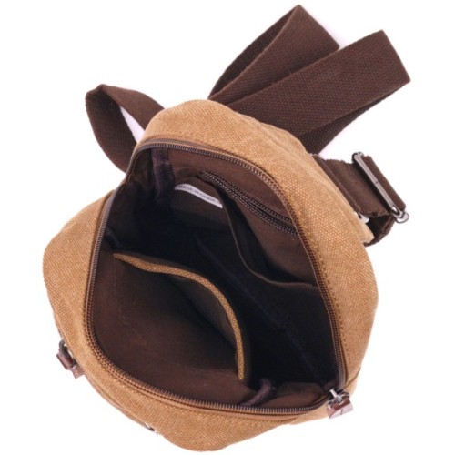 Сумка Vintage Чоловіча через плече текстильна Коричнева (21230)