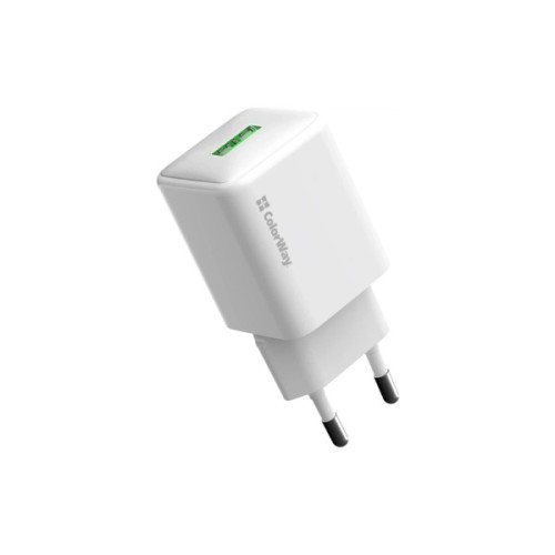 Зарядний пристрій ColorWay USB QC3.0 18W white (CW-CHS063Q-WT)