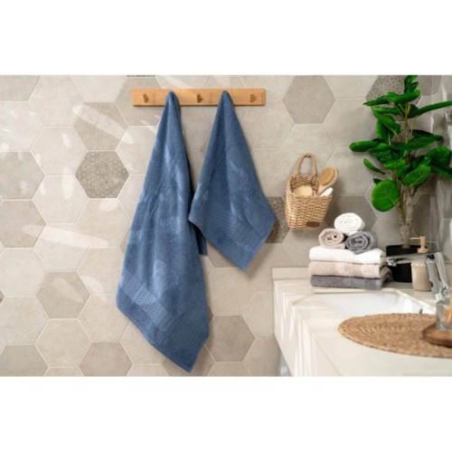 Рушник Ardesto набір махрових Lotus 2 шт 50х90 см індіго, 70х140см, 100% бавовна, синій (ART2357NA)