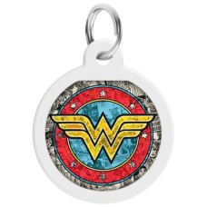 Адресник для тварин WAUDOG Smart ID з QR паспортом "Чудо-жінка 2", круг 25 мм (0625-1013ru-eng)