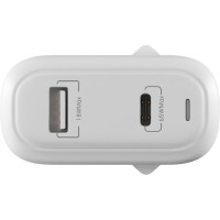 Зарядний пристрій Globex GaN 1xUSB + 1xUSB-C 65W FastPower white (GaN65WAC)