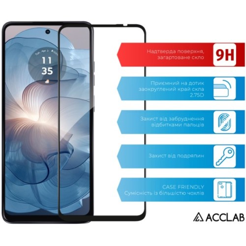 Скло захисне ACCLAB Full Glue MOTO G24 Power Black (1283126591778)