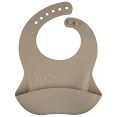 Нагрудничок Canpol babies DOTS силіконовий з кишенькою, бежевий (51/029_bei)