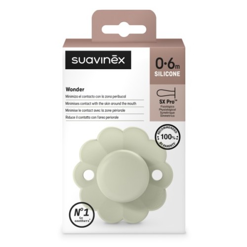 Пустушка Suavinex Wonder фізіологічна, 0-6 міс. світло-зелена (308374)