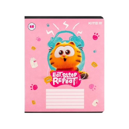 Зошит Kite Garfield, 12 аркушів, лінія (GF24-234)
