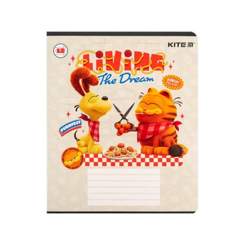 Зошит Kite Garfield, 12 аркушів, лінія (GF24-234)