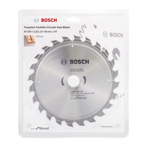 Диск пильний Bosch пиляльний Eco for Wood 230x30-24T (2.608.644.381)