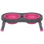 Посуд для собак Dexas Миска подвійна на складній підставці-велика 600 мл рожева (0084297306885)