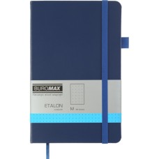 Книга записна Buromax Etalon 125x195 мм 96 аркушів в точку обкладинка зі штучної шкіри Синя (BM.291360-02)