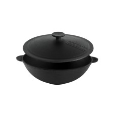 Сковорода Brizoll чавунна WOK з чавунною кришкою 3,7 л 280х96 мм (W28-1)