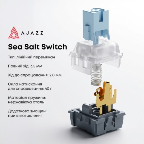 Клавіатура Ajazz AK820 Sea Salt Switch RGB USB-C UA Black (AK820-SS-BGY)