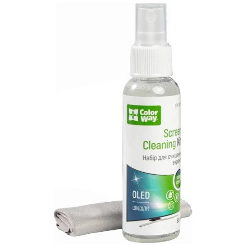 Спрей для очищення ColorWay Screens Cleaning Kit TV/OLED/LED/LCD 60ML + Microfibre (CW-2615)