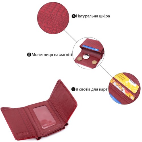 Гаманець ST Leather З натуральної шкіри Червоний (22731)