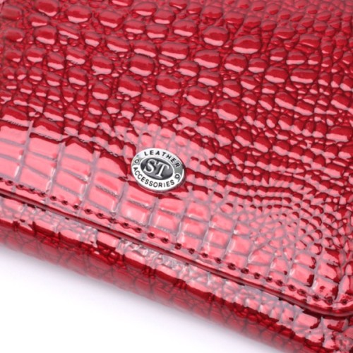 Гаманець ST Leather З натуральної шкіри Червоний (22731)