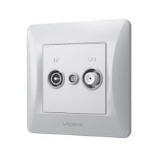 ТВ розетка Videx BINERA TV + SAT кінцева срібний шовк (VF-BNSK2TVSATE-SS)