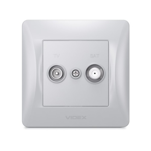 ТВ розетка Videx BINERA TV + SAT кінцева срібний шовк (VF-BNSK2TVSATE-SS)