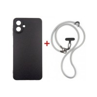 Чохол до мобільного телефона Dengos Case + Cross-body Strap Samsung Galaxy A07 Black+Grey (DG-KM-CCRB-15)