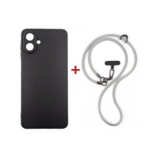 Чохол до мобільного телефона Dengos Case + Cross-body Strap Samsung Galaxy A07 Black+Grey (DG-KM-CCRB-15)