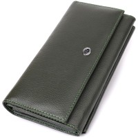 Гаманець ST Leather З натуральної шкіри Зелений (23068)