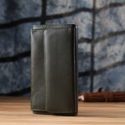 Гаманець ST Leather З натуральної шкіри Зелений (23068)