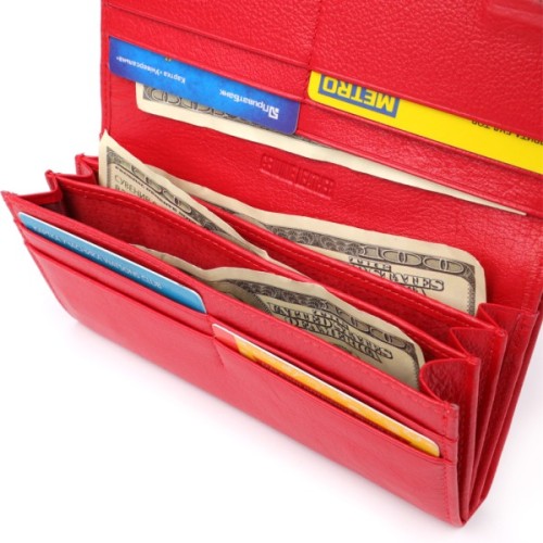 Гаманець ST Leather З натуральної шкіри Червоний (23105)