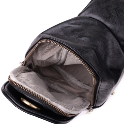 Сумка Vintage Жіноча слінг через плече з екошкіри Чорна (sale_15117)